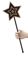 3d render of hand with magic wand