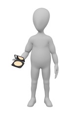 3d render of cartoon character with powder