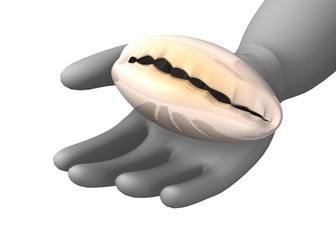 3d render of cartoon character with shell