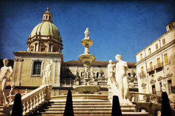 Piazza Pretoria - Palermo - old texture