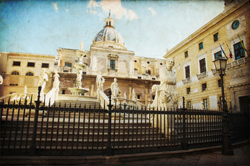 Piazza Pretoria - Palermo - old texture