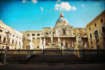 Piazza Pretoria - Palermo - old texture