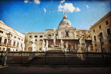 Piazza Pretoria - Palermo - old texture