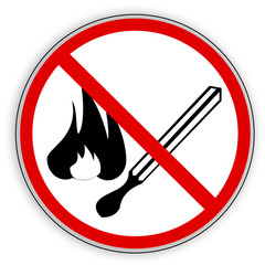 Verbotsschild- Rauchen, Feuer, offenes Licht verboten