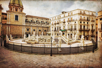 Piazza Pretoria - Palermo - old texture