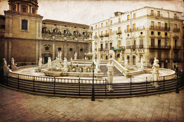 Piazza Pretoria - Palermo - old texture