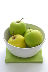 Green apples in a bowl