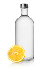 Vodka and lemon isolated