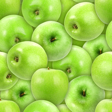 Seamless pattern of heap fresh green apple