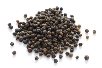black peppercorns isolated
