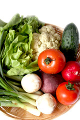 basket with vegetables