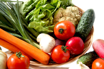 basket with vegetables