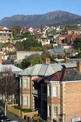 Hobart suburb with view to Mount Wellington