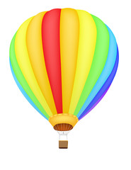 rainbow color hot air balloon vector illustration