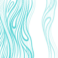 Obraz premium Abstract hand drawn illustration, decotative waves background.