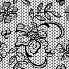 Old lace background, ornamental flowers. Vector texture. - obrazy, fototapety, plakaty