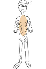 Vector mummy is isolated on a white background