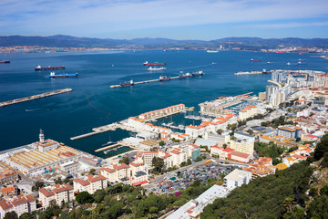 Fototapeta na wymiar Gibraltar Miasto i Bay