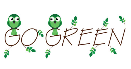 Environmental go green twig text