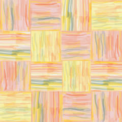 Seamless quilt checkered watercolor pattern