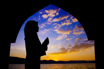Muslim praying in mosque