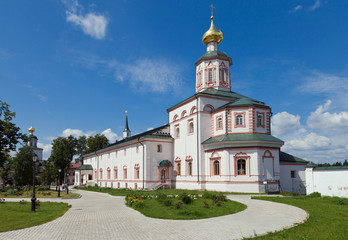 Fototapeta na wymiar Russian orthodox church. Iversky monastery in Valdai, Russia.