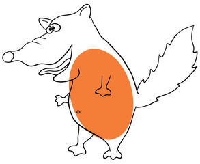 Vector fox is isolated on a white background