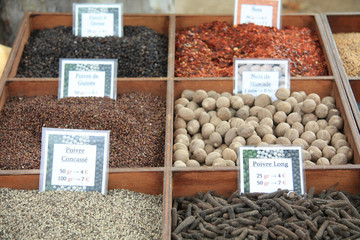 Different sorts of pepper and other spices