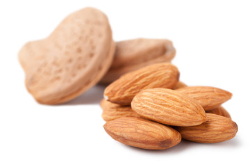 almonds isolated on the white background