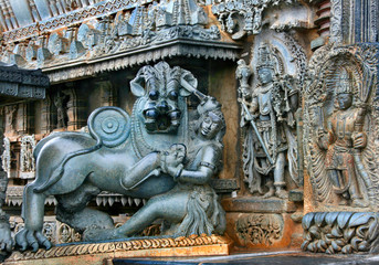 Fototapeta na wymiar Chennakesava-Temple, Belur, Indien Detail