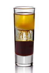 Shot drink cocktail isolated on white