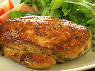 Roasted breast, close up