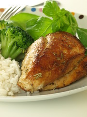 Golden chicken, close up