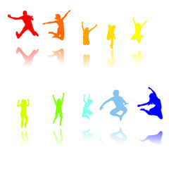 silhouette de sauteur en couleur