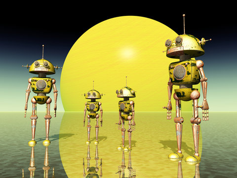 Gelber Roboter Planet