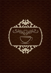 Kahve evi logosu işlemeli - obrazy, fototapety, plakaty