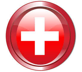 Swiss flag button.Vector