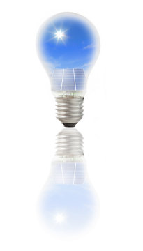 Lamp bulb with solar panel