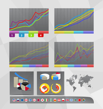 Infographics. Color rating scheme templates