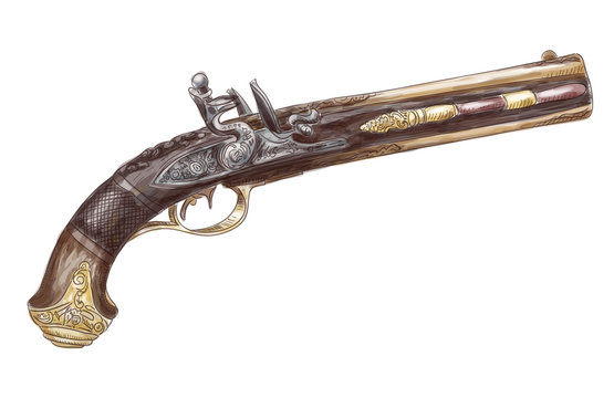 Dutch two barrel flintlock pistol by Johann Kuchenreiter (late 1