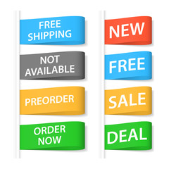 Shopping labels set. Vector illustration