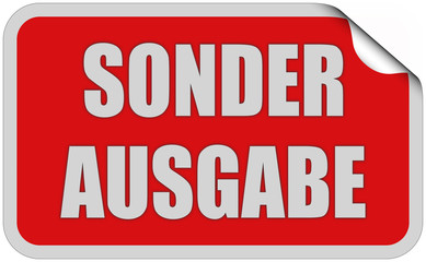 Sticker rot eckig curl oben SONDERAUSGABE