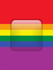 Square Glass Glossy Button Gay