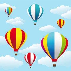 colorful air balloons on the blue sky