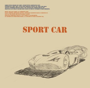 Sport car poster- drawing