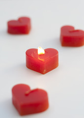 Heart-shaped candles.