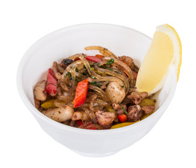 Asian spicy seafood noodle