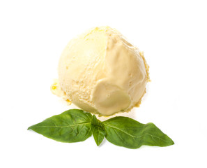 Scoop of lemon ice cream
