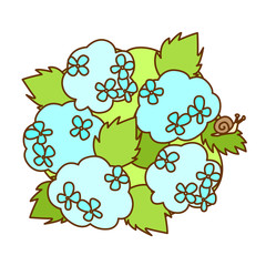 アジサイとカタツムリ