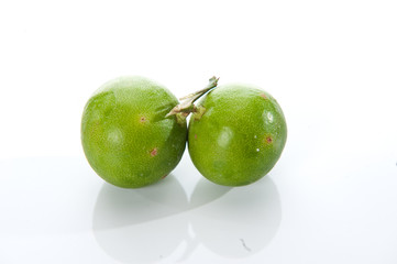 Many Lemon on White background